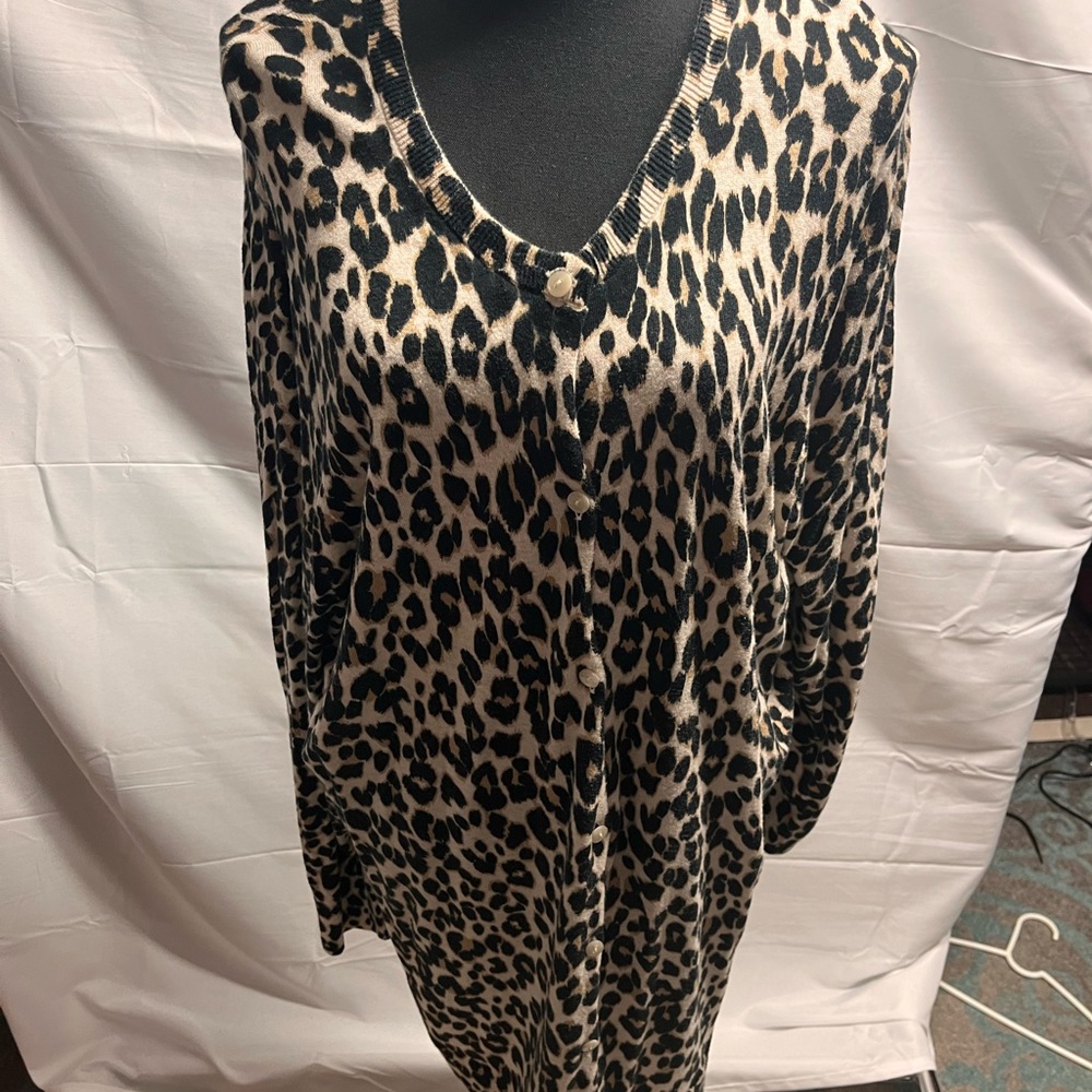 Old Navy Leopard Print Blouse - Black and Tan